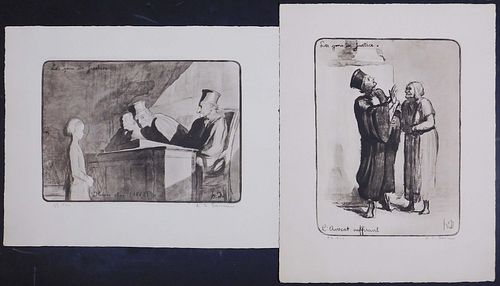 Honore-Victorian Daumier: Set of Two Etchings