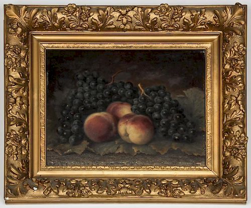 French School (19th c.) Still Life with Peaches and Grapes