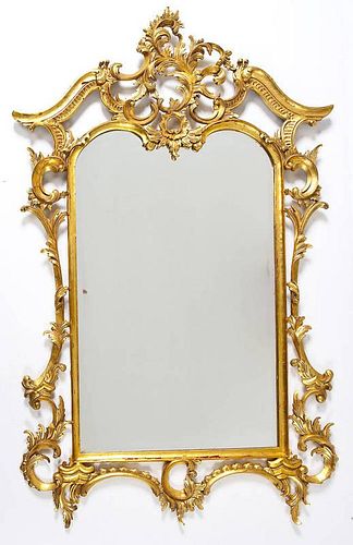 English Chinese Chippendale Revival Formal Mirror