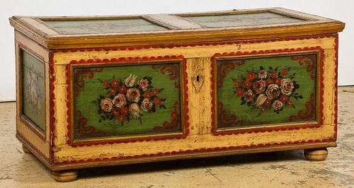 Antique Hand Painted Wedding Chest