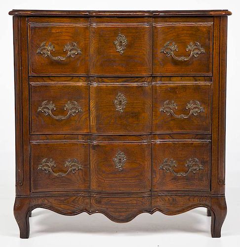 French Revival Burlwood Chest of Drawers