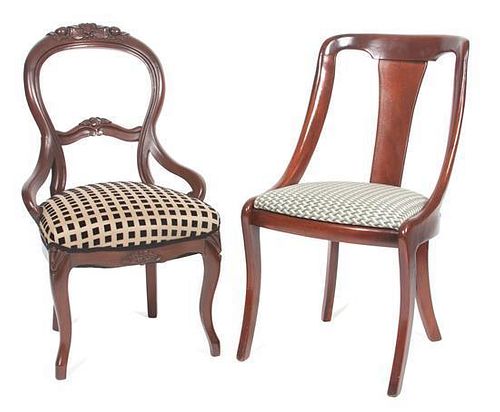 * Two Mahogany Side Chairs Height 36 inches.