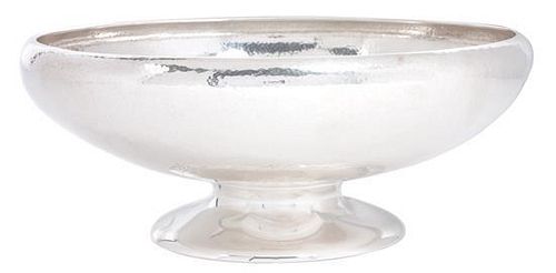 * An American Hammered Silver Bowl, Webster Company, North Attleboro, MA, the shallow circular serving bowl raised on a pedestal