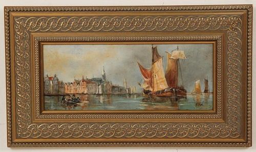 SIGNED OIL ON CANVAS VENICE CANAL SCENE PAINTING
