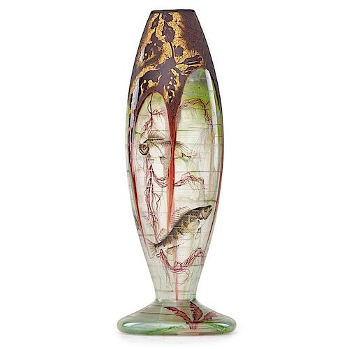 DAUM Early enameled vase