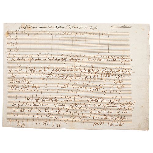 Ludwig van Beethoven Autograph Musical Manuscript