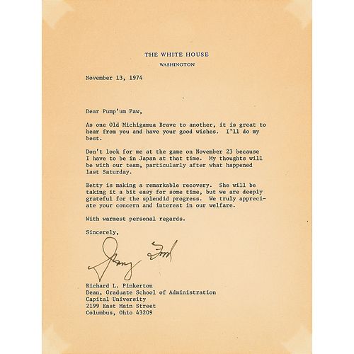 Gerald Ford Typed Letter Signed as President