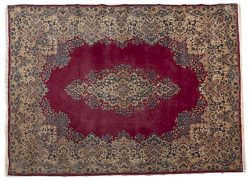 Semi-Antique Persian Kerman Room Size Rug