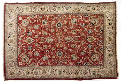 Semi-Antique Persian Palmette Room Size Rug