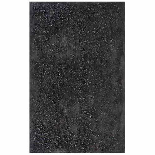 BEATRIZ ZAMORA, El negro # 2219, Firmada y fechada 199 al reverso Mixta, resina acrílica y negro de humo sobre tela, 120 x 100 cm