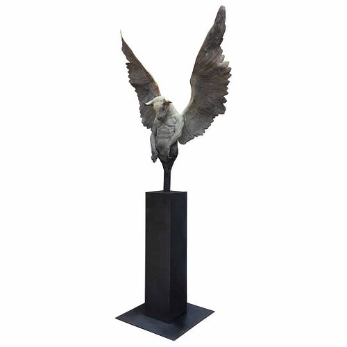 JORGE MARÍN, Siempre, 2021, Firmada, Escultura en bronce en base de metal, 168 x 115 x 70 cm medidas totales con base, Con certificado