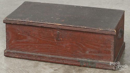 Boys Union Tool Chest, ca. 1900, with a red painted surface, 6'' h., 16 3/4'' w.