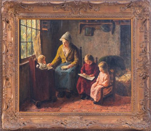 Bernhard Pothast 'Family Portrait' Oil on Canvas
