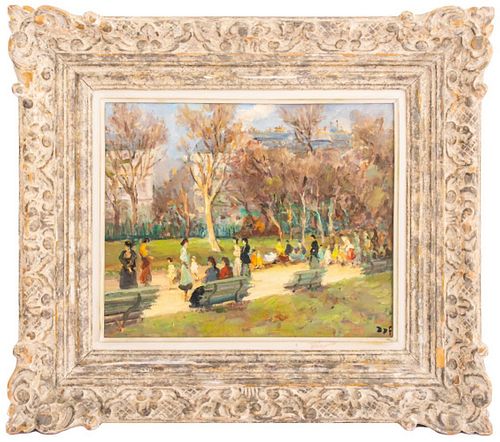 Marcel Dyf "Jardin des Champs Elysees" Oil