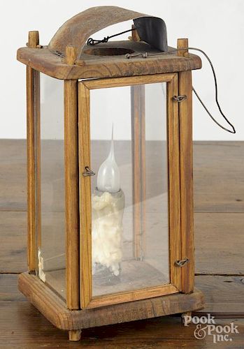 Primitive pine carry lantern, 19th c., 10'' h. Provenance: Barbara Hood's Country Store