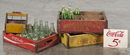 Soda related items, 20th c., to include a Coca-Cola carrier, a Royal Crown Cola case