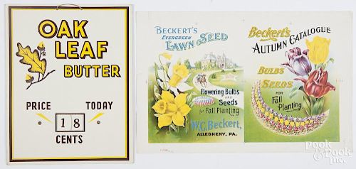 Lithograph advertising labels, to include two Olney & Floyd Pumpkin
