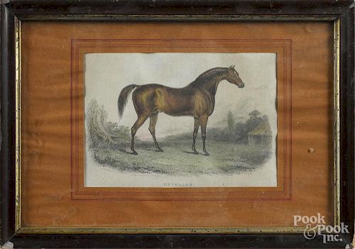 R. Woodman, engraving of the British racehorse, Reveller, 19th c., 3 1/2'' x 5 1/4''.