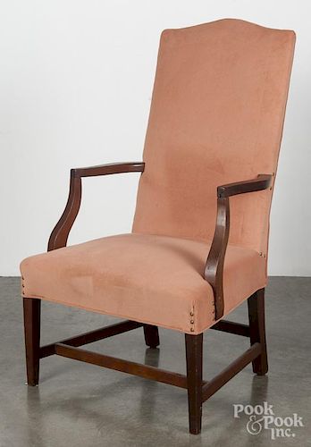 Federal style mahogany lolling chair, early 20th c.