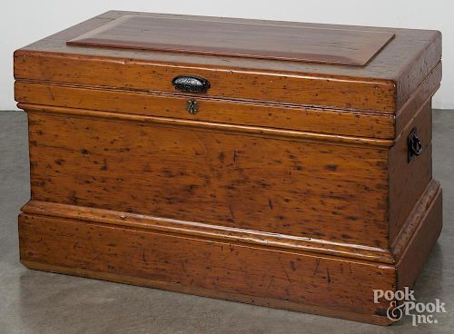 American pine tool chest, 19th c., with interior sliding drawers, 28'' h., 33 1/2'' w.