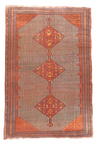 Antique Afshar Rug, 7'3" x 10'11 (2.21 x 3.33 M)