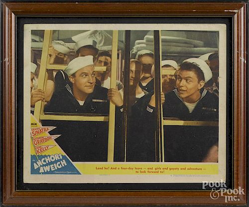 Six Loew's theatre lobby cards, all featuring Frank Sinatra, 11'' x 14''.