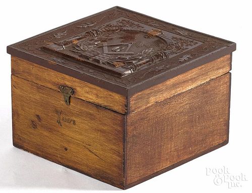 York, Pennsylvania Masonic collar box, ca. 1900, with interior label for David H. Welsh