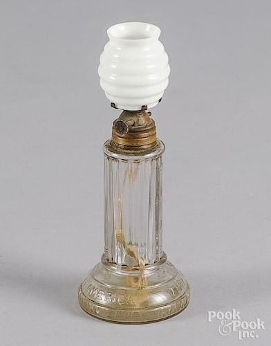 Grand Vals time indicating miniature lamp, 19th c., Pride of America, 6 3/4'' h.