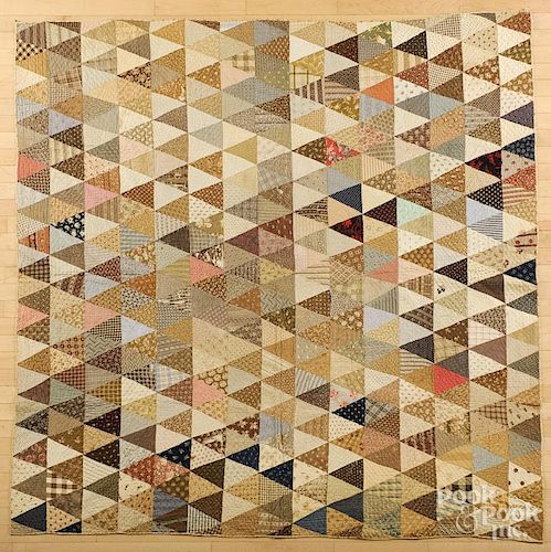 York County, Pennsylvania Thousand Pyramids patchwork quilt, late 19th c., 78'' x 78''.