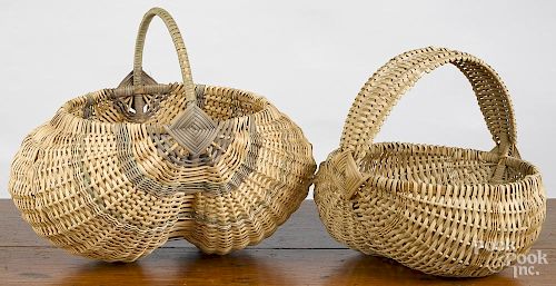 Two contemporary splint baskets, 12 1/2'' h. and 14'' h.