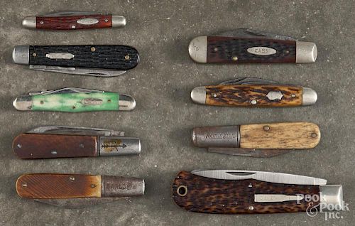 Miscellaneous pocket knives, to include a Remington 1974 bullet knife, three Case knives, a Barlow