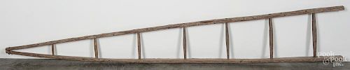 Early primitive pine apple ladder, 19th c., 94'' h., 15 1/2'' w.
