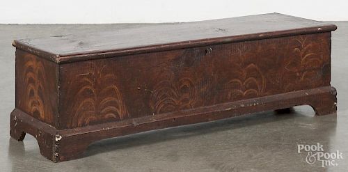 Painted pine document box, early 20th c., 8 1/2'' h., 30'' w.