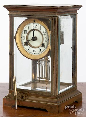 Waterbury crystal regulator clock, 9 3/8'' h.
