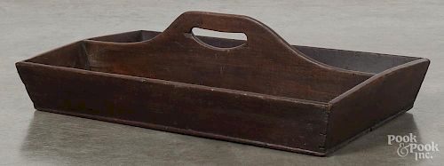 Large pine utensil tray, 19th c., 27'' h., 16 1/4'' w.