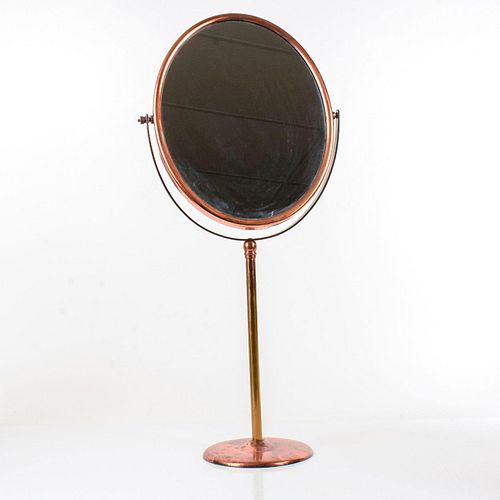 Vintage Copper Dresser Oval Mirror