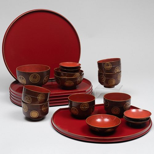 Group of Japanese Lacquer Tableware