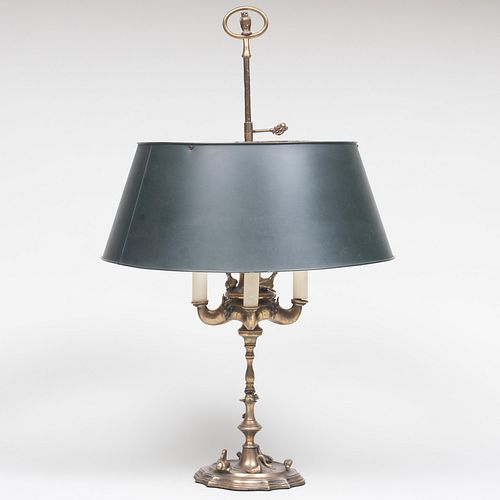 French Gilt-Bronze Bouillotte Lamp with TÃ´le Shade