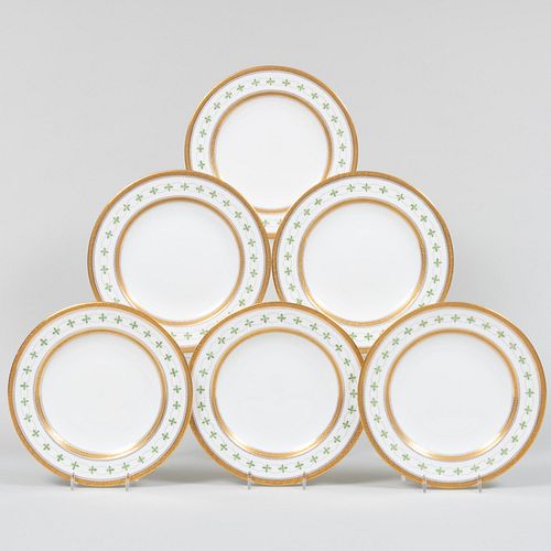 Set of Six Wedgwood Gilt Decorated Dessert Plates