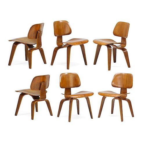 CHARLES AND RAY EAMES Six dining chairs