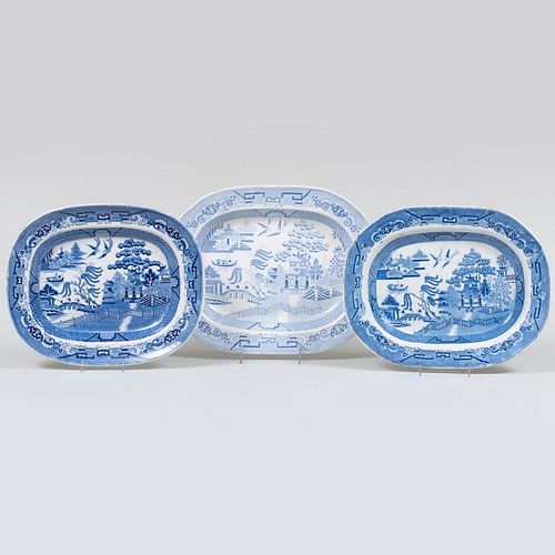 Group of English Blue and White Transfer Wares