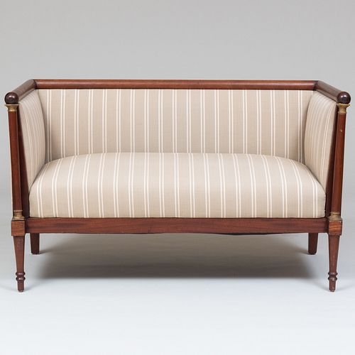Empire Revival Mahogany Upholstered Sofa