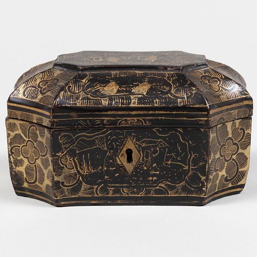 Small Chinese Export Lacquer Table Box