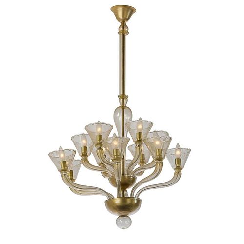 MURANO Twelve-light Aventurine chandelier