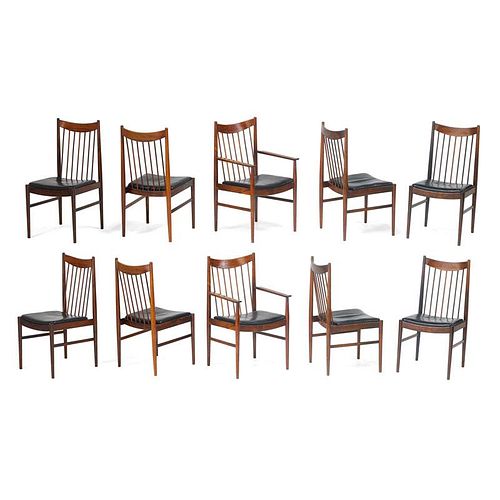 NIELS VODDER; SIBAST Ten dining chairs