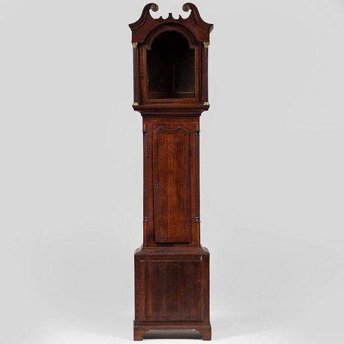Federal Brass-Mounted Inlaid Mahogany Long Case Clock Frame