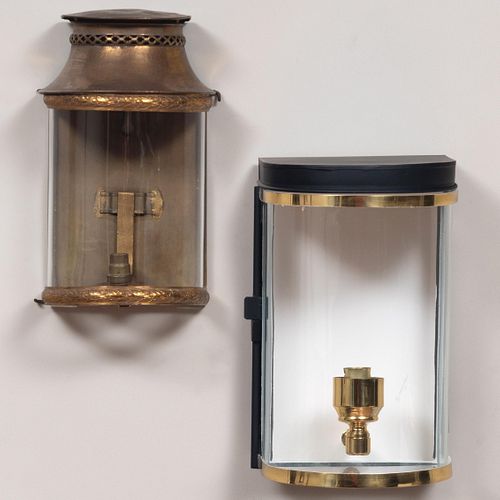 Gilt-Metal Lantern and Tole and Brass Lantern