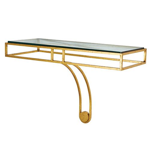 STYLE OF JEAN ROYERE Wall-hanging console table