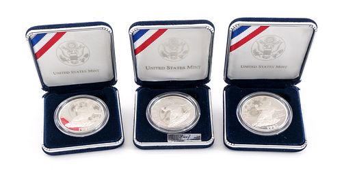 3 Jackie Robinson Commemorative Silver Dollars