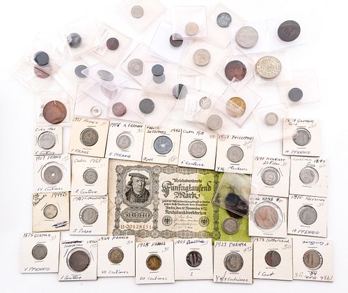 Collection of 50+ World Coins + 50,000 Marks